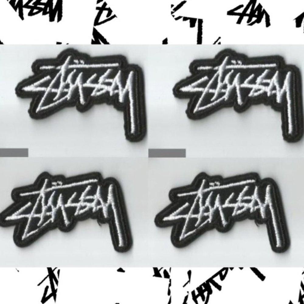 PATCHES (4) STÜSSY IRON ON PATCHES LOT ADHESIVE BADGES 4PCS EMBROIDERED PATCH SE